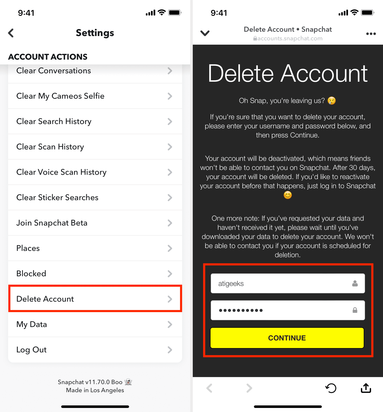 How to Deactivate Snapchat